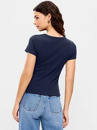 Snug V-Neck Crop T-Shirt
