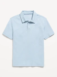 Short-Sleeve Textured Mesh Polo Shirt for Boys