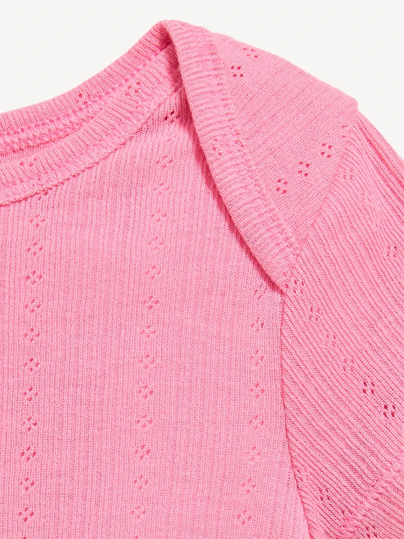 Short-Sleeve Pointelle-Knit Bodysuit for Baby