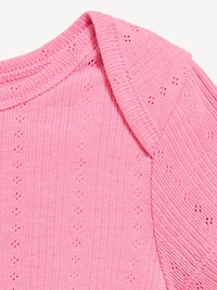 Short-Sleeve Pointelle-Knit Bodysuit for Baby