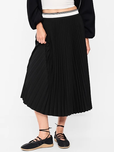 StretchTech Accordion Pleat Midi Skirt