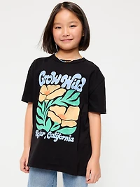 Short-Sleeve Oversized Graphic T-Shirt for Girls