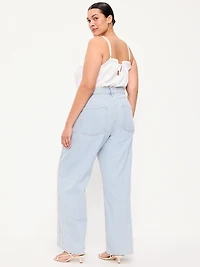 Extra High-Waisted Embroidered Wide-Leg Jeans