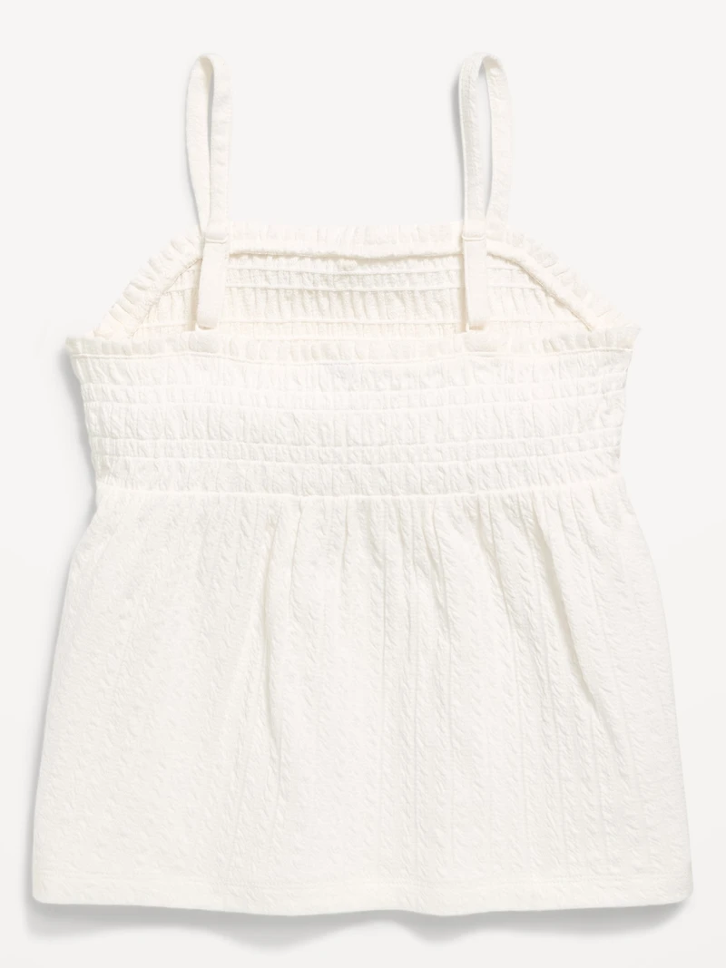 Sleeveless Textured Smocked Top for Girls