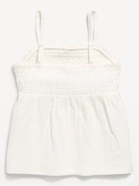 Sleeveless Textured Smocked Top for Girls