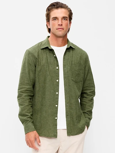 Classic Fit Linen-Blend Shirt