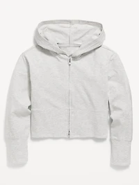 Fitted Cropped 2-Way-Zip Hoodie for Girls