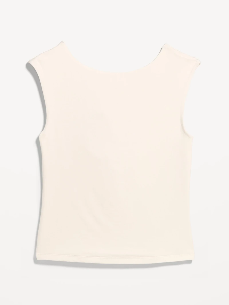 Cap-Sleeve Tie-Back Top