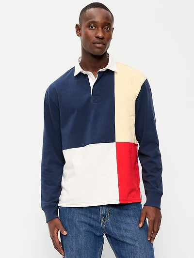 Color-Block Rugby Polo