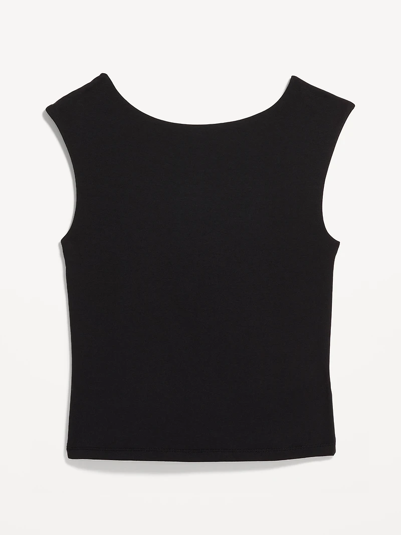 Cap-Sleeve Tie-Back Top