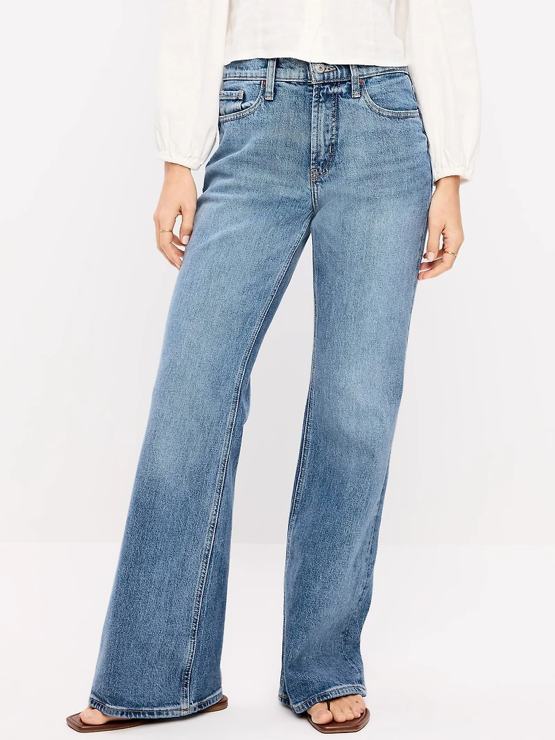 Mid-Rise Loose Boot-Cut Jeans