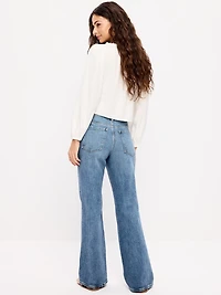Mid-Rise Loose Boot-Cut Jeans