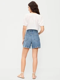 High-Waisted Baggy Jean Shorts -- 5-inch inseam