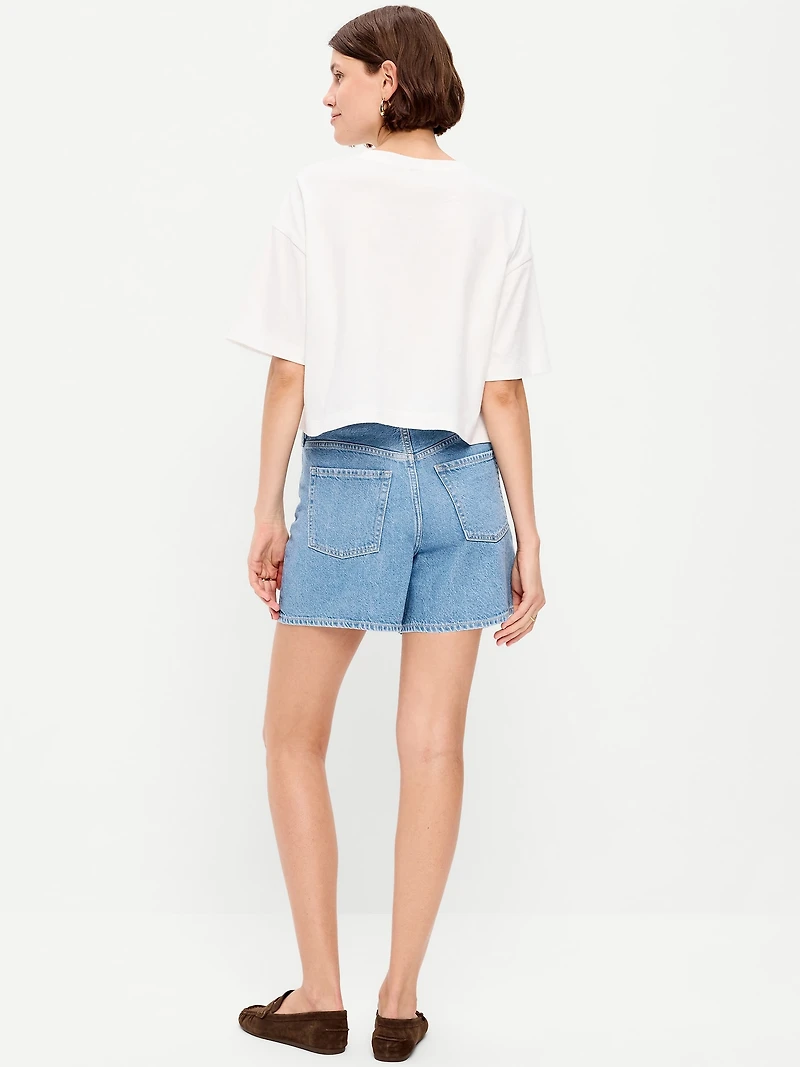 High-Waisted Wow Baggy Jean Shorts - 5-inch inseam