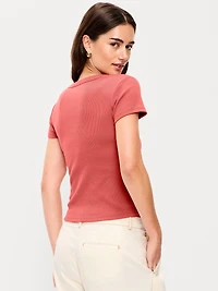 Snug V-Neck Crop T-Shirt