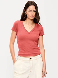 Snug V-Neck Crop T-Shirt