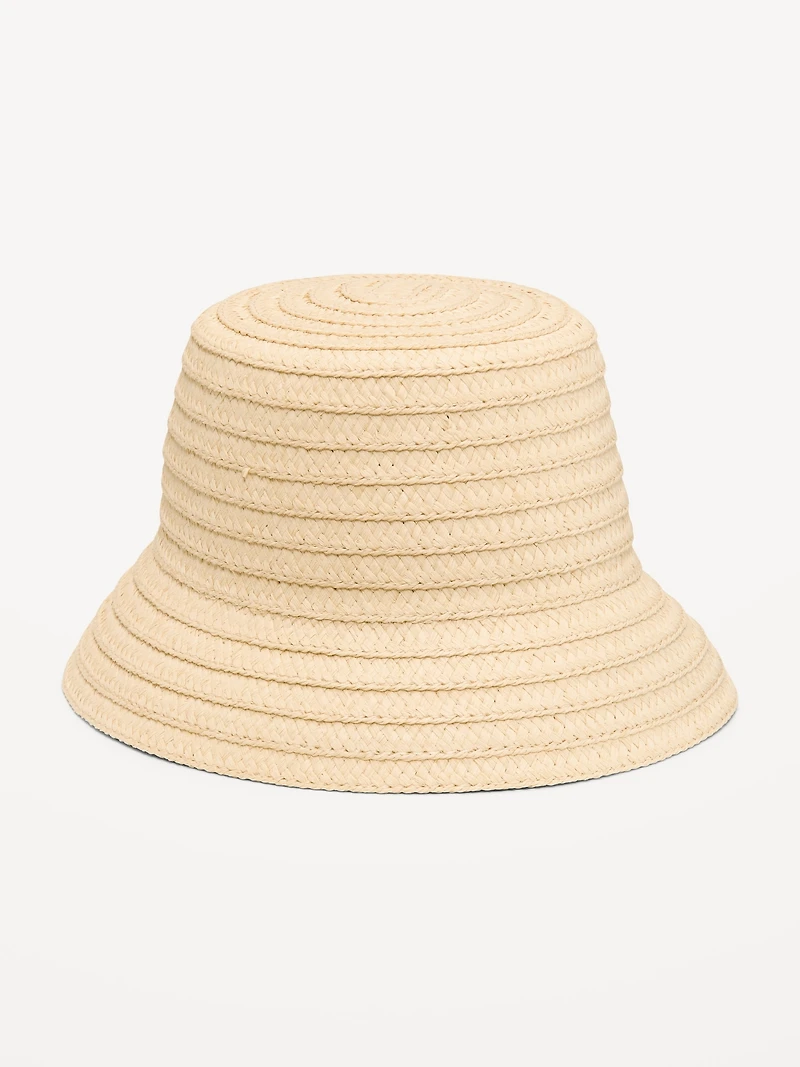 Straw Bucket Hat for Women