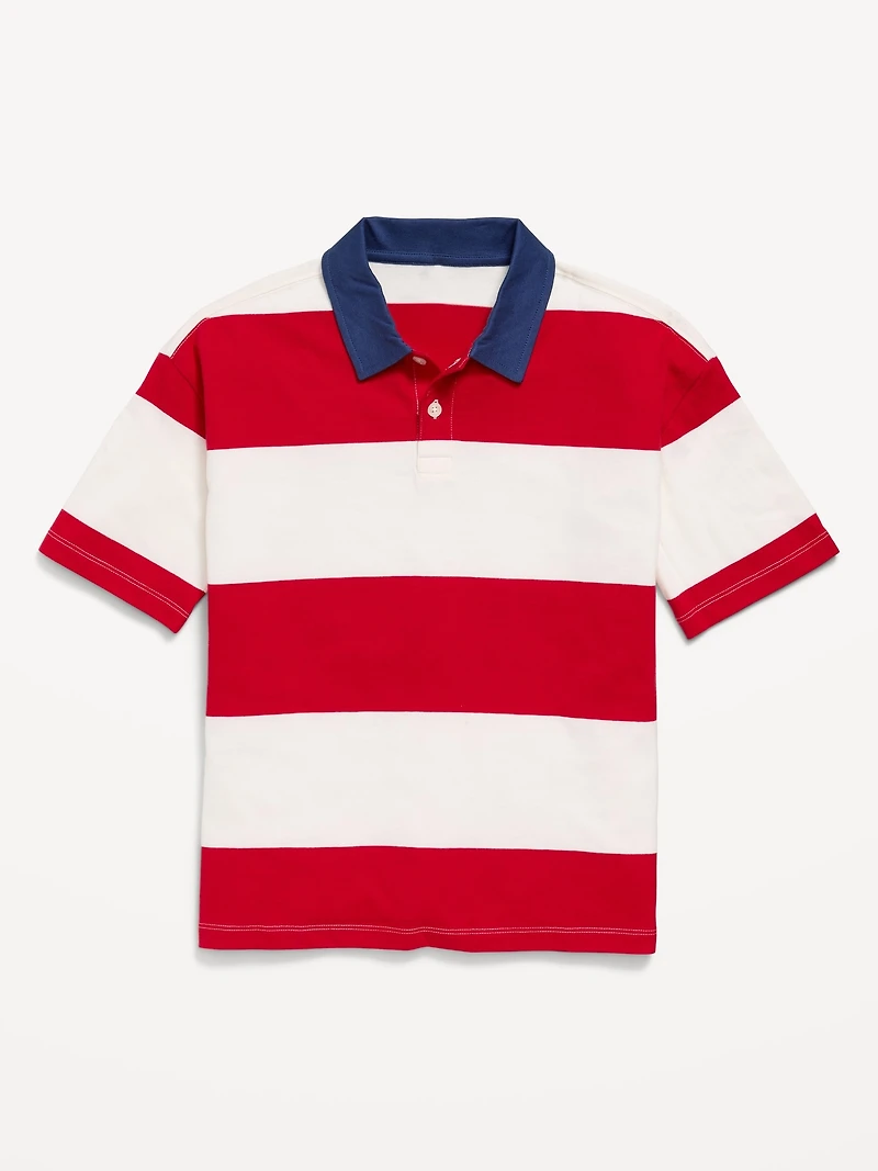 Oversized Short-Sleeve Polo Shirt for Boys