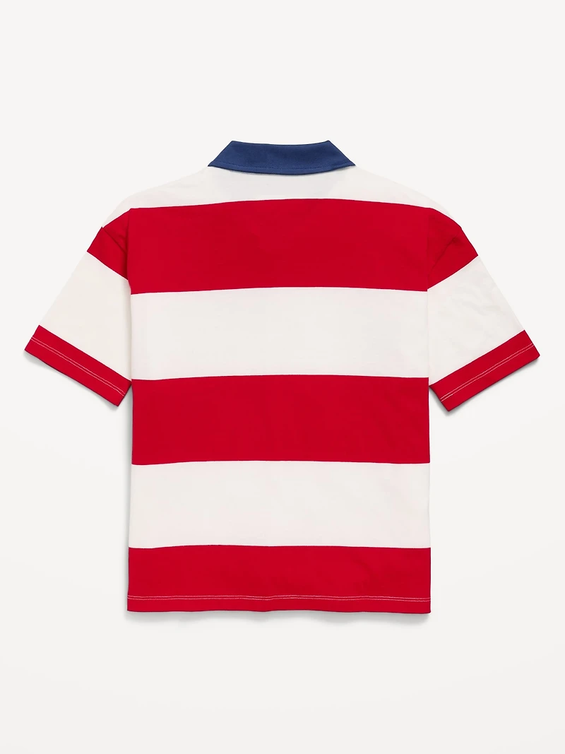 Oversized Short-Sleeve Polo Shirt for Boys