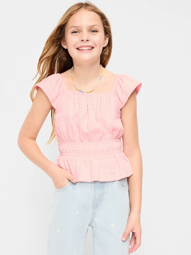 Ruffled Smocked Top for Girls