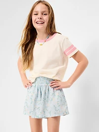Printed Smocked-Waist Linen-Blend Shorts for Girls