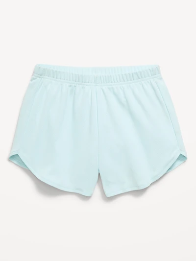 High-Waisted Mesh Dolphin-Hem Shorts for Girls