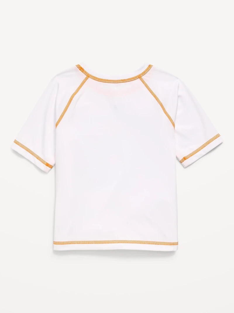 Short-Sleeve Graphic Rashguard Swim Top for Toddler Boys