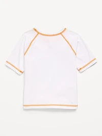 Short-Sleeve Graphic Rashguard Swim Top for Toddler Boys
