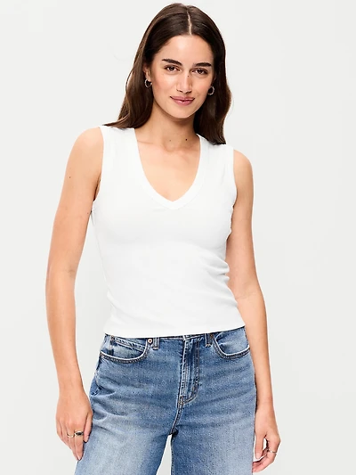 Snug Crop V-Neck Tank Top