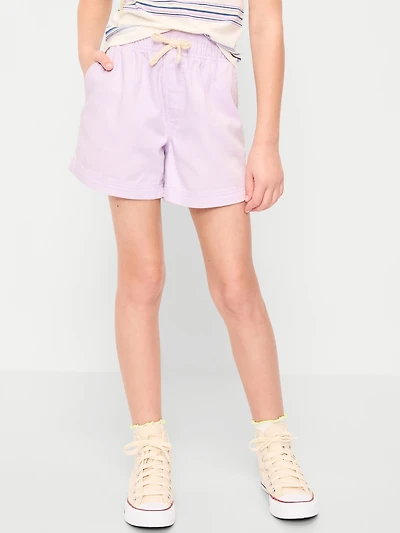 High-Waisted Pull-On Twill Shorts for Girls