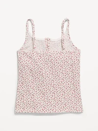 Fitted Printed Henley Tank Top for Girls