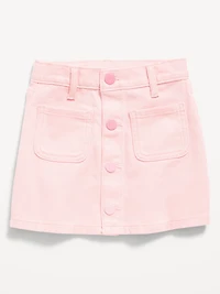 High-Waisted Button-Front Skirt for Toddler Girls