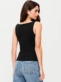 Hug Double-Layer Boat-Neck Top