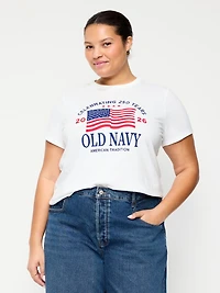 Crew-Neck Flag Graphic T-Shirt