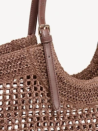 Open-Weave Straw Tote Bag