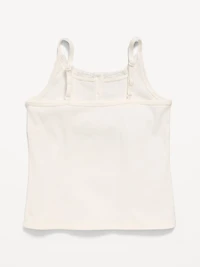Fitted Lace-Trim Henley Tank Top for Girls