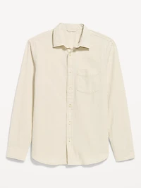 Long-Sleeve Relaxed Striped Pocket Shirt