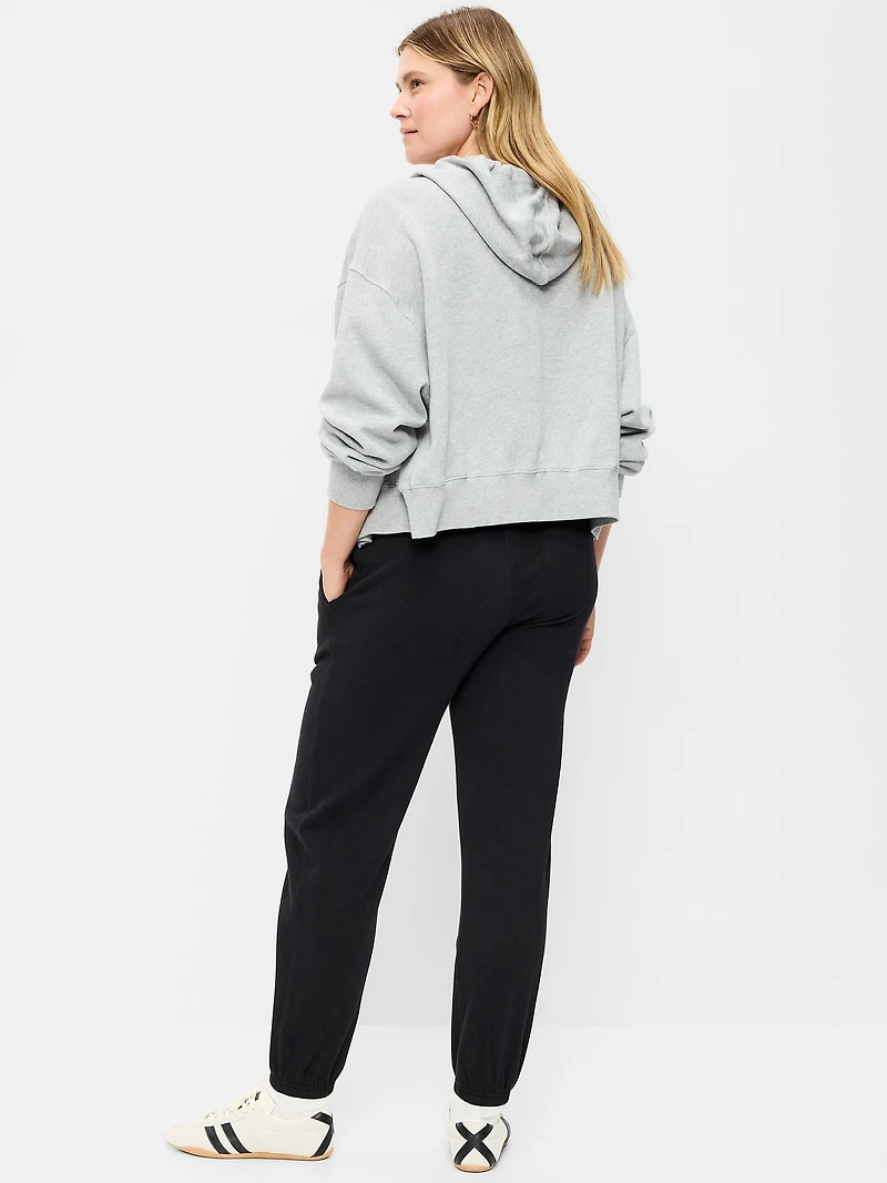 Maternity Rollover-Waist Fleece Jogger