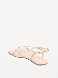 Strappy Faux-Leather Sandals