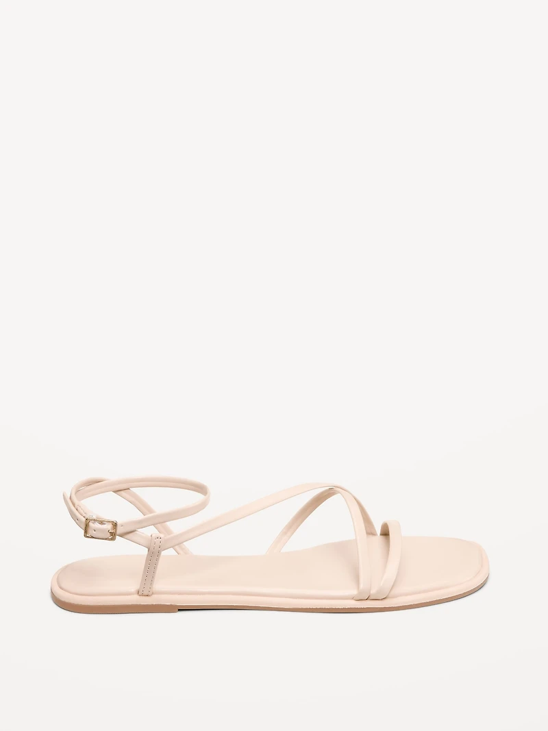Strappy Faux-Leather Sandals