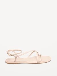 Strappy Faux-Leather Sandals