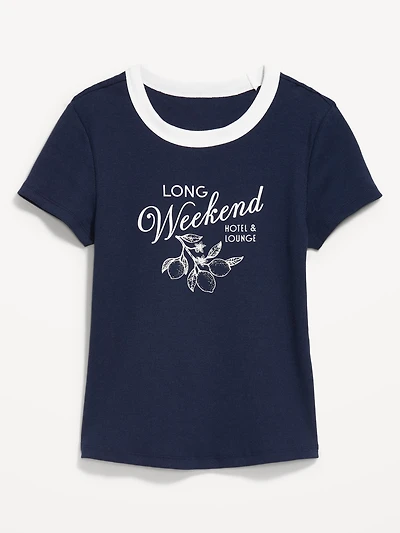 Snug Ribbed Crop T-Shirt