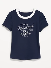 Snug Ribbed Crop T-Shirt