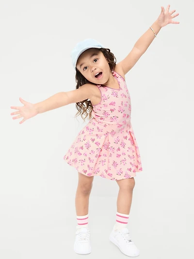 Printed Sleeveless Athletic Dress for Toddler Girls