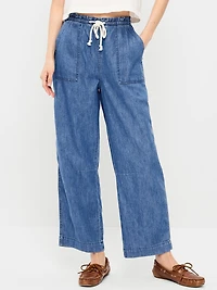 High-Waisted Utility Ankle Pants