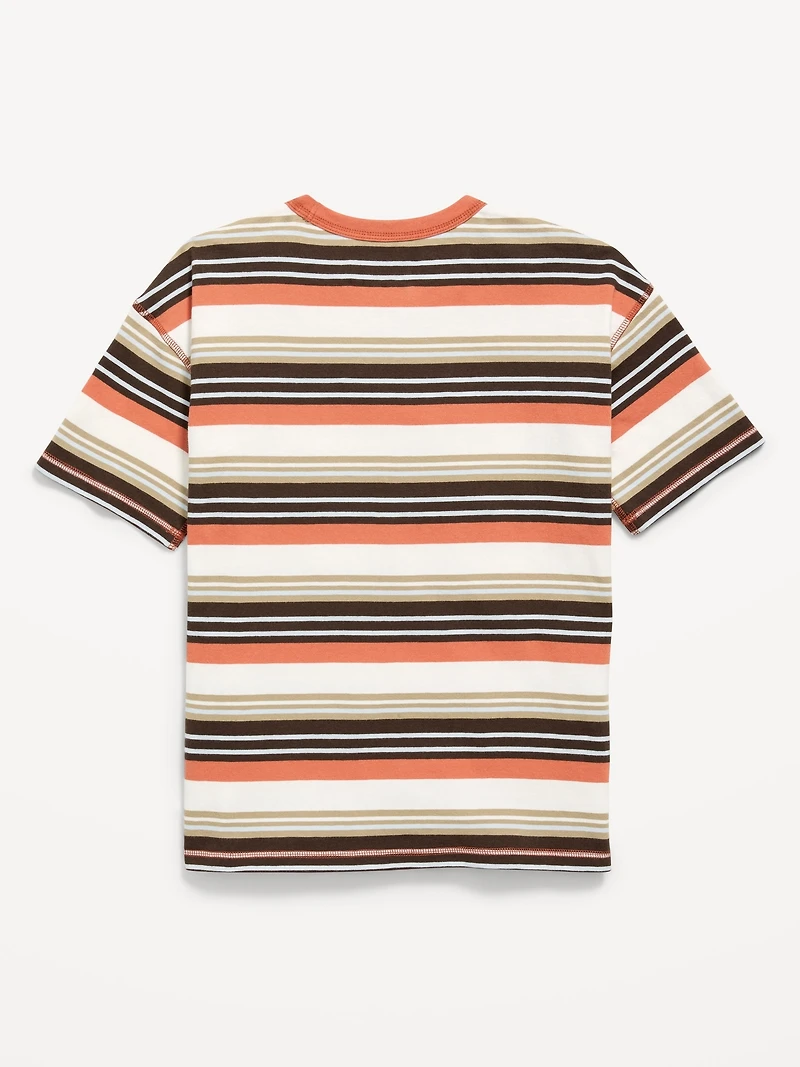 Oversized Short-Sleeve Striped T-Shirt for Boys