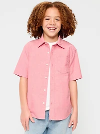 Short-Sleeve Pocket Oxford Shirt for Boys