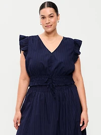 Flutter-Sleeve Poplin Top