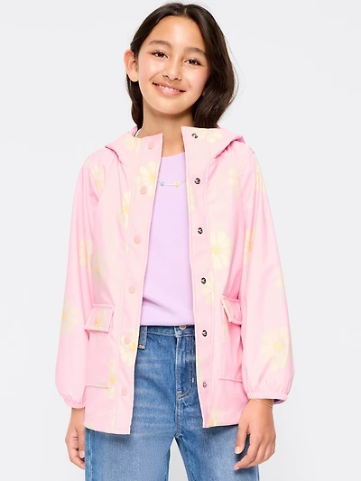 Oversized Water-Resistant Hooded Jacket for Girls