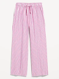 Poplin Wide-Leg Pajama Pants
